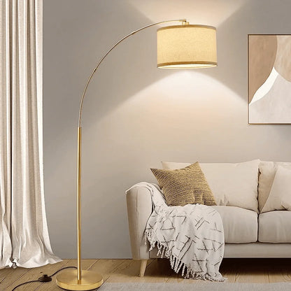 Natyswan Modern Arc Floor Lamps for Living Room Lighting, Modern Arched Lamp with Foot Switch, Adjustable Hanging Shade, Tall Pole Lamp for Bedroom, Office