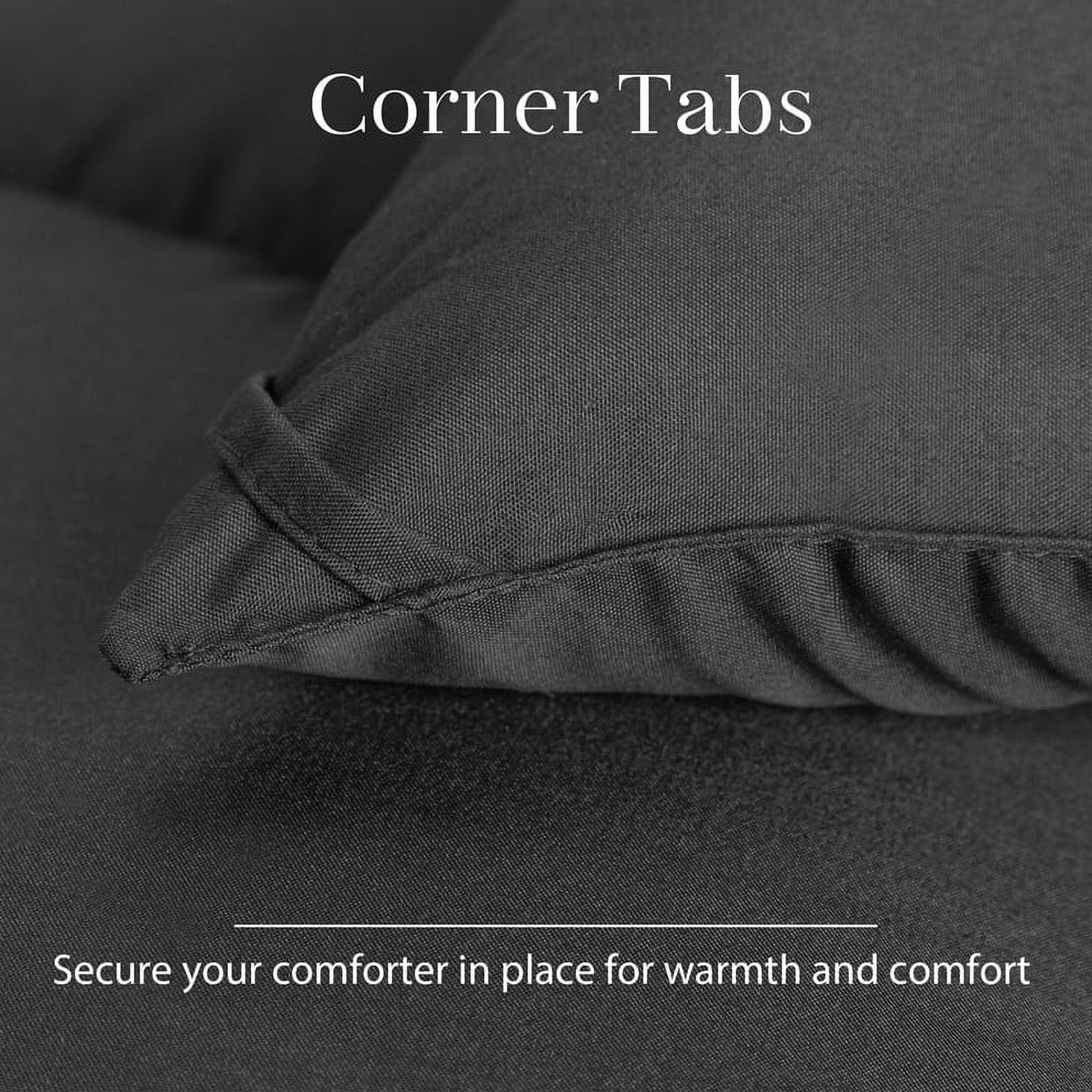 Comforter Queen Gray All Season Down Alternative, Cooling Quilted Duvet Insert, Bed Comforter with Corner Tabs, Washable Hypoallergenic Reversible Quilt