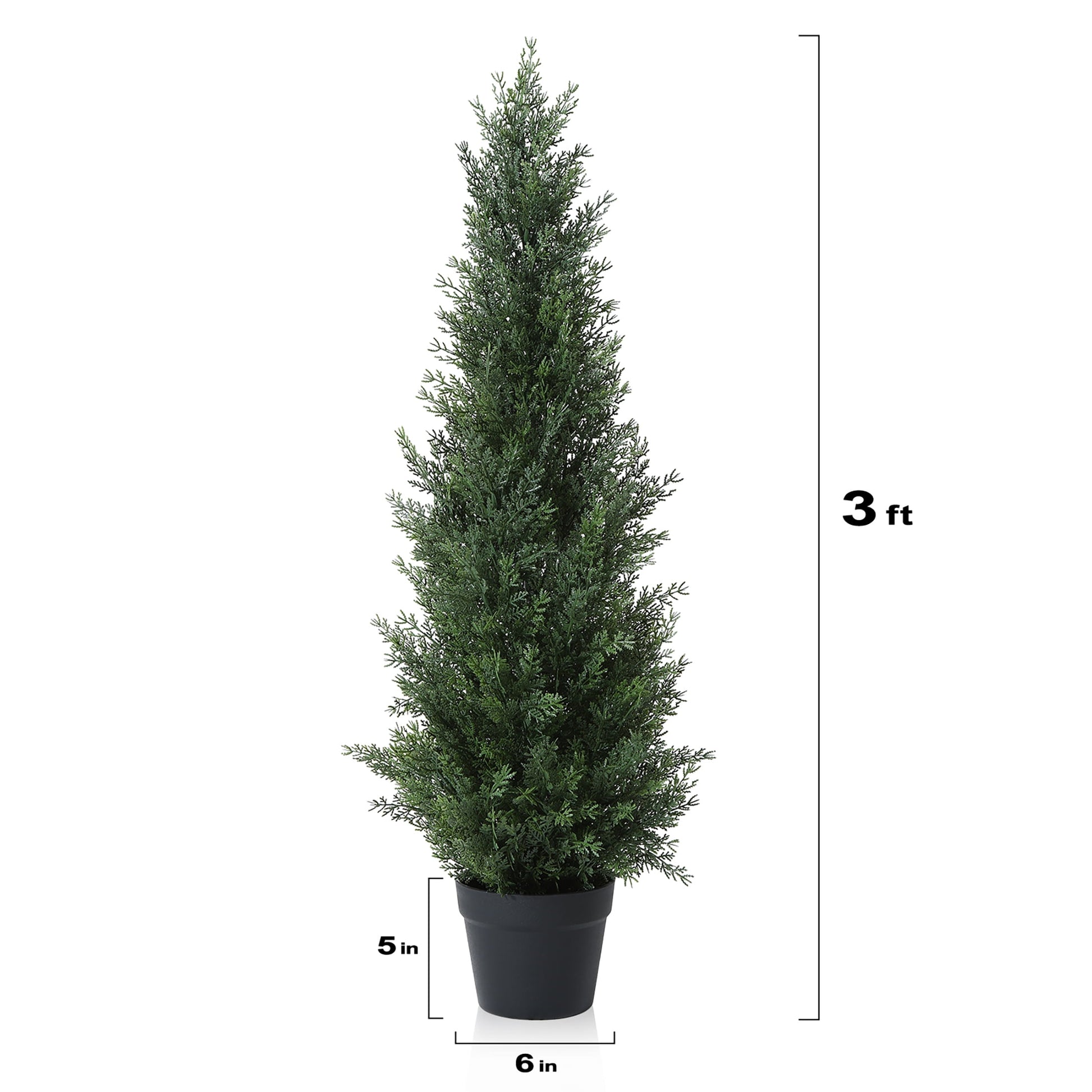 Artificial Cedar Tree 2 Pack 3 ft Outdoor Artificial Topiary Cedar Plants Fake Tree UV Rated Potted Plants for Porch Decor Faux Pine Tree for Perfect Housewarming Gift