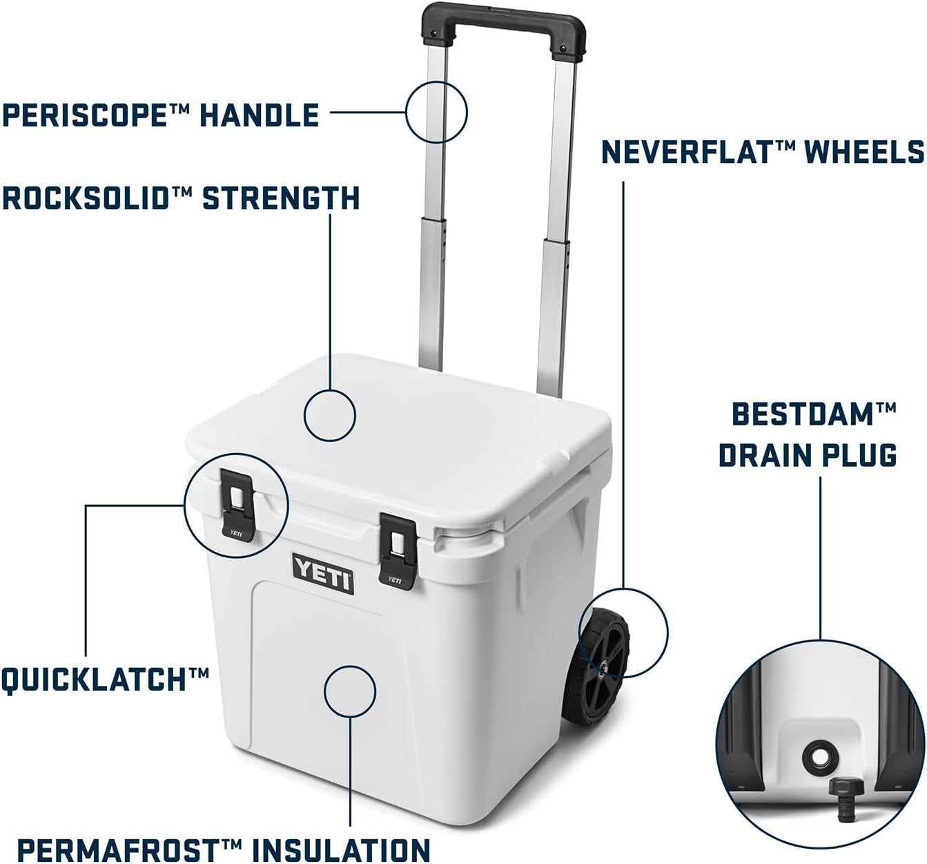 YETI Roadie 48 Wheeled Cooler with Retractable Periscope Handle