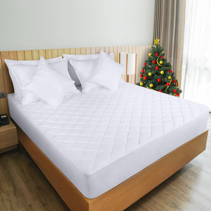 Utopia Bedding Queen 2 Pack Quilted Fitted Mattress Pad, Queen Size, Elastic Fitted Mattress Topper Protector and Cover Stretches up to 16 Inches Deep, Machine Washable (White)