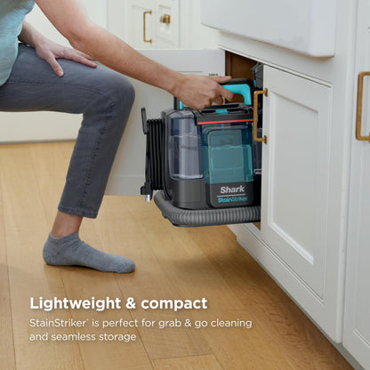 Shark StainStriker Portable Carpet & Upholstery Cleaner w/on board self cleaning - Spot, Stain, & Odor Eliminator, Includes 2 Cleaning Tools & 2 Cleaning Solutions, Charcoal, PX221BRN