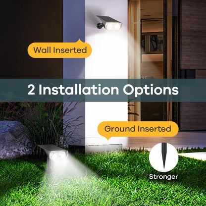 Linkind StarRay Solar Spot Lights Outdoor, IP67 Waterproof Dusk-to-Dawn Landscape Spotlights, 6500K Daylight Wall Lights for Garden Yard, Garden, Yard, (Cool White, 2 Pack)