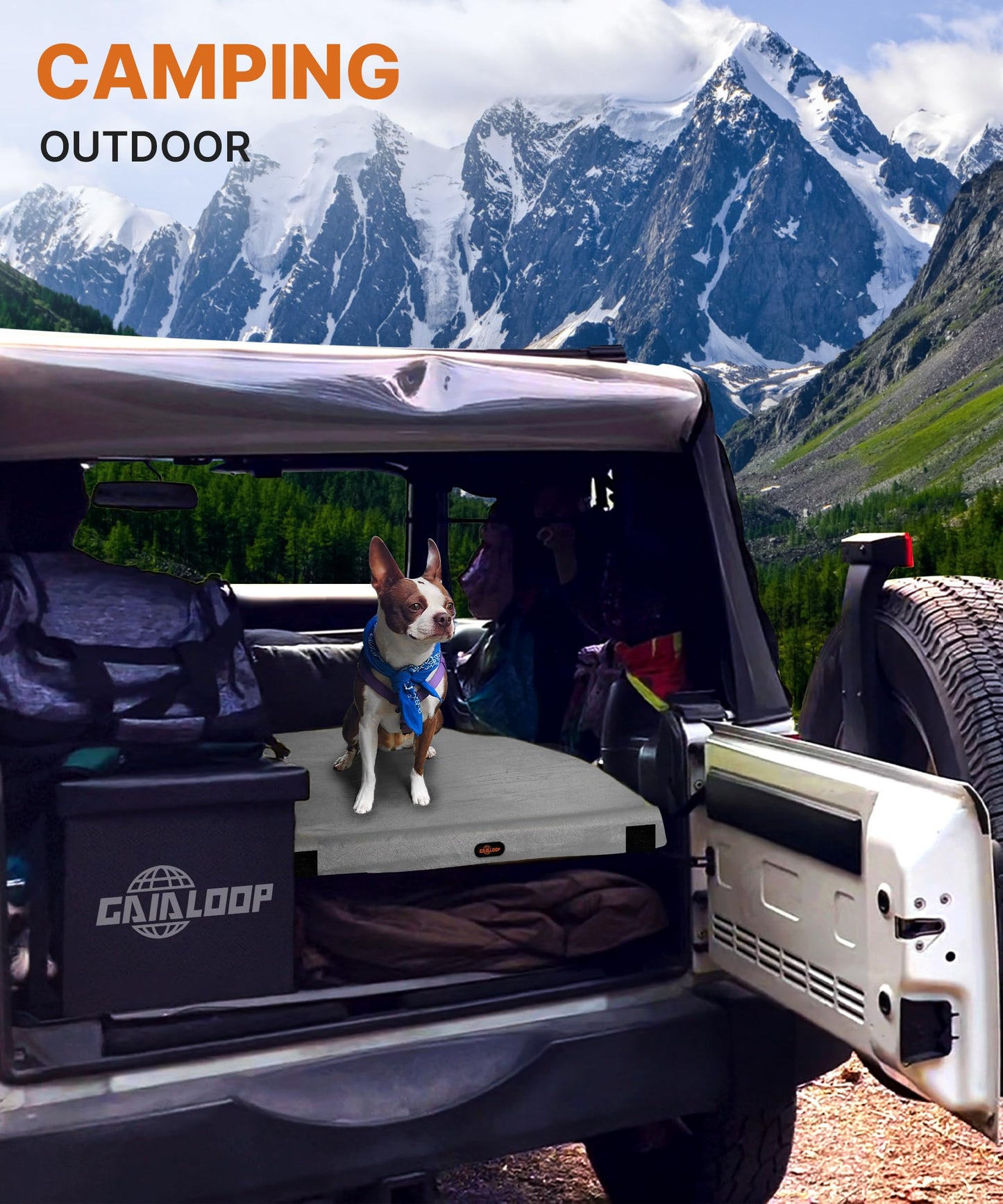 Gaialoop 3 Inch Memory Foam Camping Mattress, Dual Layer Thick Sleeping Camp Pad for Car Tent Cot, Roll-Up Portable Glamping Floor Bed for Guests Sleepover[Cot: 72 * 24 * 3"]