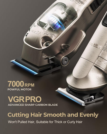Vgrpro Hair Clippers for Men Professional, Cordless Hair Clippers for Hair Cutting, Mens Clippers and Trimmers Set, Electric Hair Trimmer for Men with Package Box (Silver)