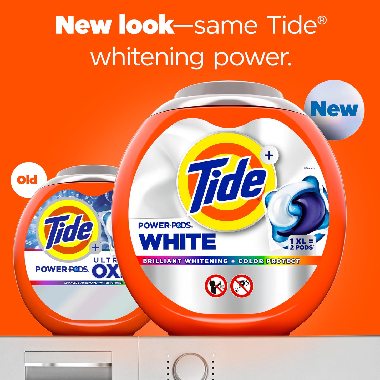 Tide Power PODS Plus Ultra OXI White and Bright Laundry Detergent, Advanced Stain Removal and Whitening Power, 63 Count