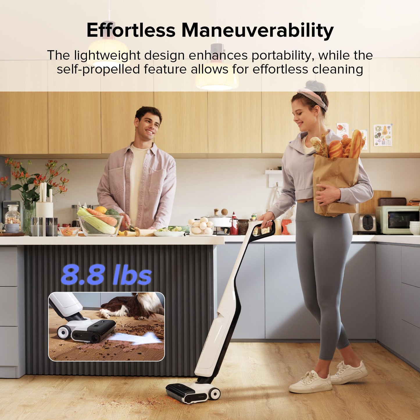 Roborock Flexi Lite Wet Dry Vacuum Cleaner Cordless, Lightweight Vacuum Mop with 17000 Pa Suction, 180° FlatReach Design, Self-Cleaning and Hot Air Dry Floor Cleaner for Mopping Hard Floors