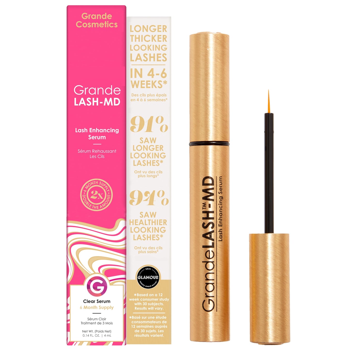 Grande Cosmetics GrandeLASH-MD Lash Enhancing Serum,4 ml - 6 Month Supply