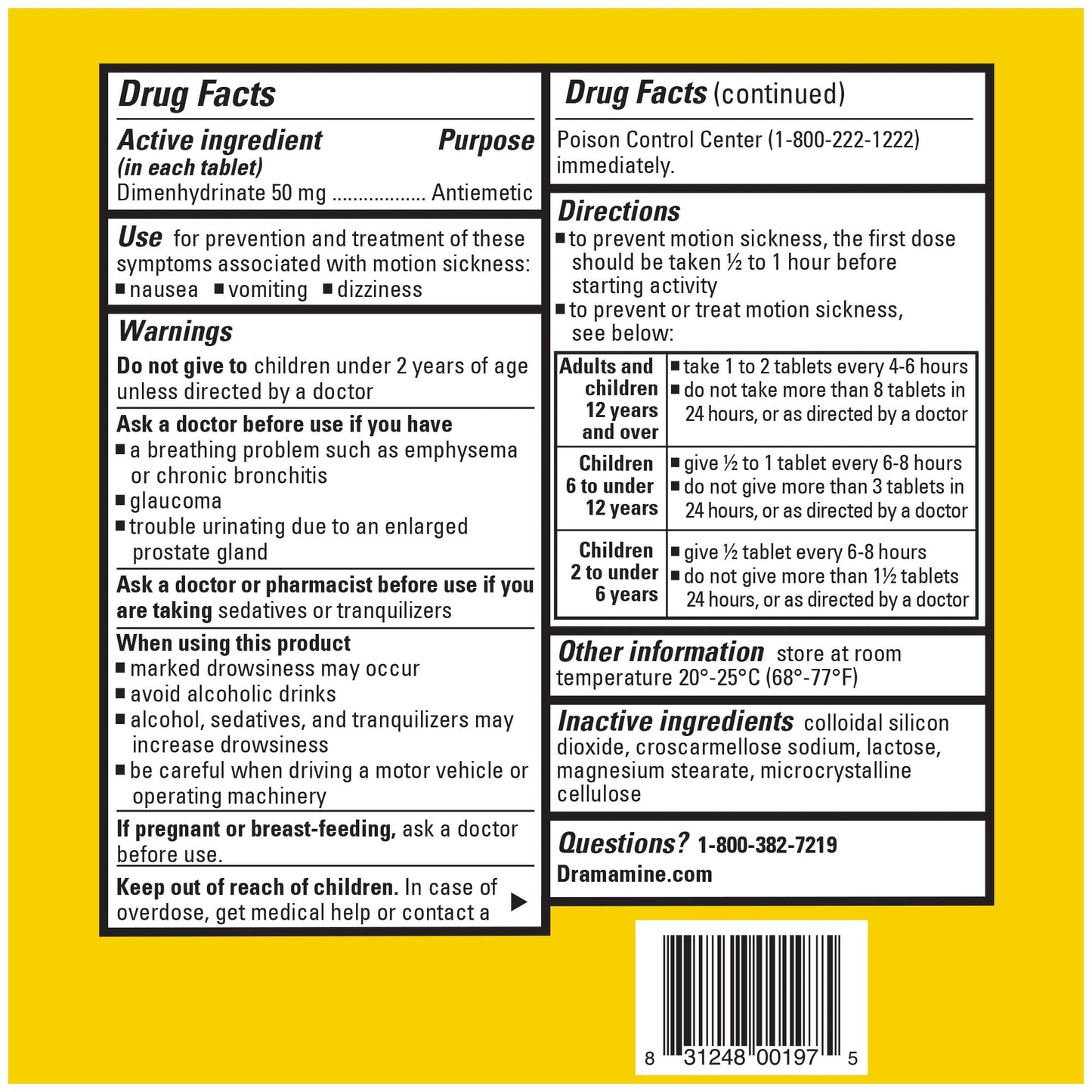 Dramamine Motion Sickness Variety Pack (1- Original Formula 12 Count, 1- All Day Less Drowsy 8 Count)