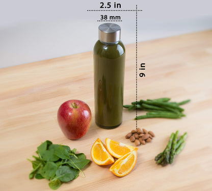 Epica glass bottles with lids – 18oz glass water bottles, reusable juice jar with lids for storing juices, reusable water bottle durable & ecofriendly set of 6