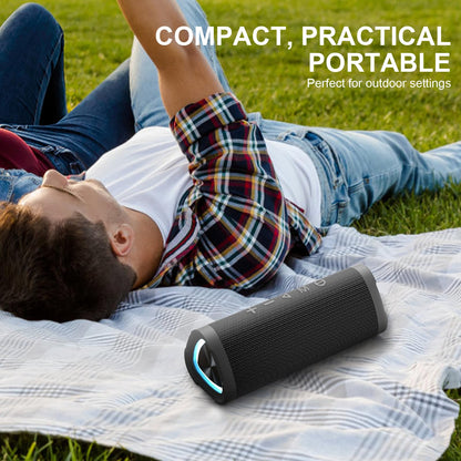 Vanzon Bluetooth Speakers,V40 IPX7 Waterproof Portable Wireless Speaker with 24W Loud Stereo Sound&Up to 24H Playtime,TWS,RGB Multi-Colors Rhythm Lights for Outdoor, Home, Party, Beach, Travel