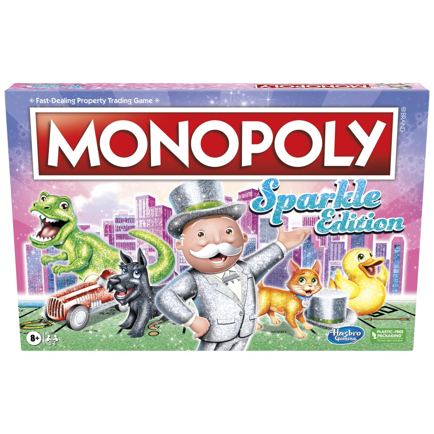 Hasbro Gaming Monopoly Sparkle Edition Board Game, Family Games, with Glittery Tokens, Pearlescent Dice, Sparkly Look, (Amazon Exclusive)