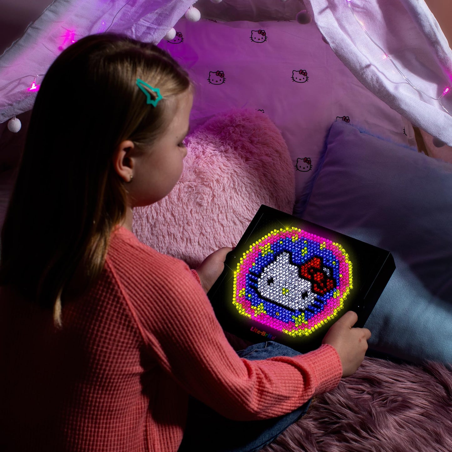 Lite Brite Super Bright HD, Hello Kitty Edition - Create Art with Light, Enhances Creativity, Gift for Girls and Boys Ages 6+