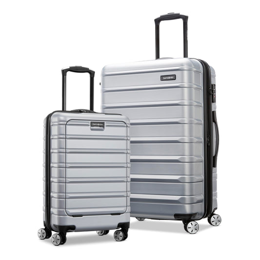 Samsonite Omni 2 Hardside Expandable Luggage with Spinner Wheels, Arctic Silver, 2-Piece Set (Carry-on PRO/Medium)