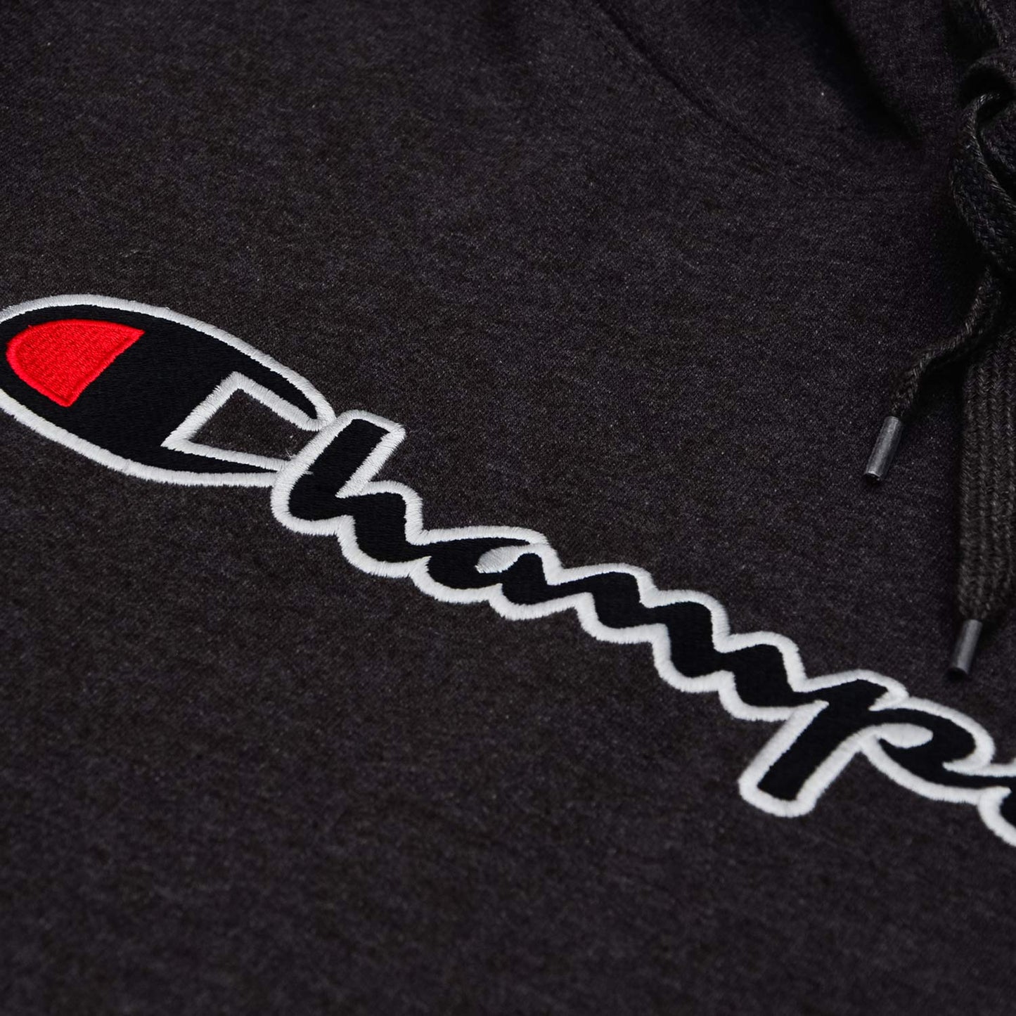Champion Mens Hoodies Big and Tall - Embroidered Pullover Fleece Sweatshirt Charcoal Heather