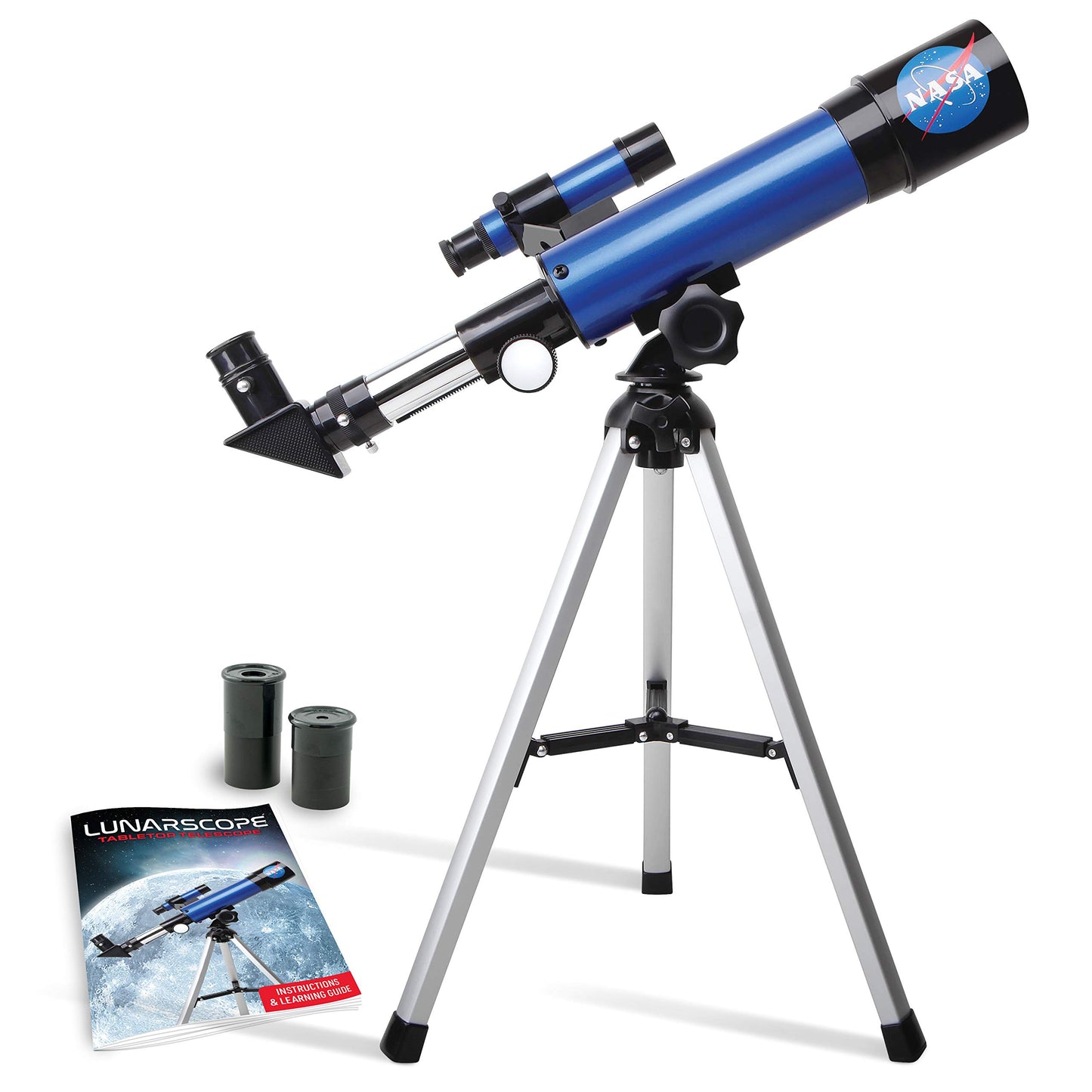 NASA Lunar Telescope for Kids – 90x Magnification, Includes Two Eyepieces, Tabletop Tripod, and Finder Scope- Kids Telescope for Astronomy Beginners, Space Toys, NASA Gifts (Amazon Exclusive)