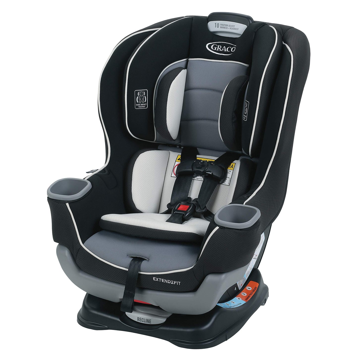 Graco Extend2Fit Convertible Baby Car Seat, Rear and Forward Facing, Adjustable Extension Panel for Extra Legroom, Gotham
