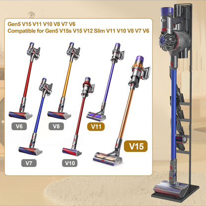 OUTBROS Vacuum Stand,Stable Metal Storage Bracket Compatible with Dyson V15 V12 V11 V10 V8 Series Handheld Cordless Vacuum Cleaners and Accessories and Attachments, Black
