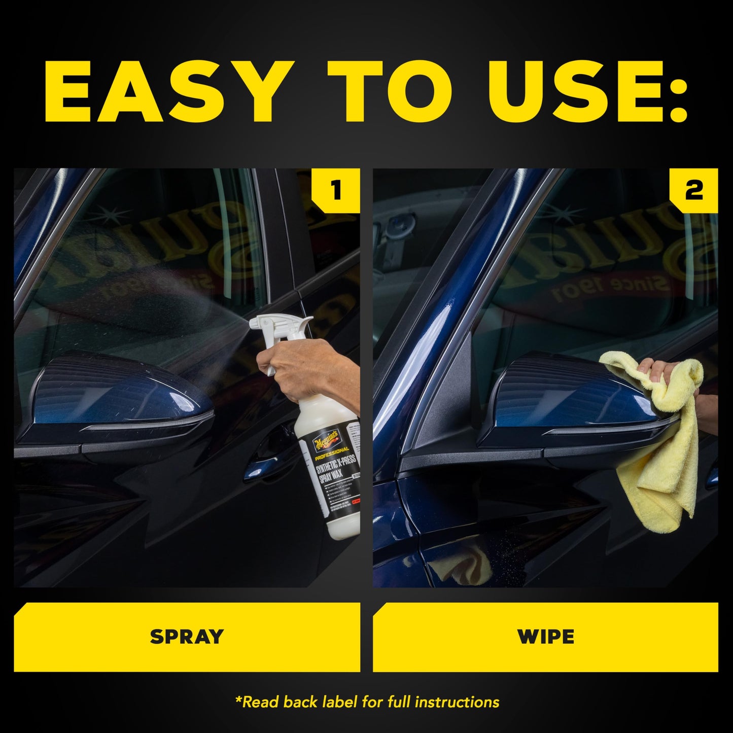 Meguiar's D15601 Synthetic X-Press Spray Wax for Car Detailing, Creates a Deep Shiny Look, Can Be Applied to Wet or Dried Paint and In Direct Sunlight, Moisture Rolls Off Waxed Paint, 1 Gallon