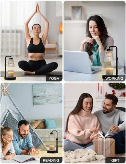 GODONLIF Candle Warmer Lamp with Timer Dimmable, Birthday Gifts for Women Mom, House Warming Gifts New Home Decor, Wax Melt Warmer for Jar Candles with 2 Bulbs