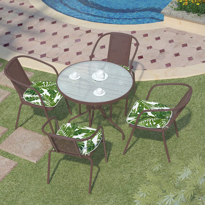 LVTXIII Indoor/Outdoor Chair Cushions Seat Cushions with Ties, Patio Chair Pads D16xW17 Inch for Patio Furniture Garden Home Office Decoration 4 Pack, Palm Green