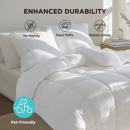 Bedsure Twin XL Comforter Duvet Insert Dorm Bedding - White Extra Long Twin Comforter, Quilted All Season Duvet with Corner Tabs
