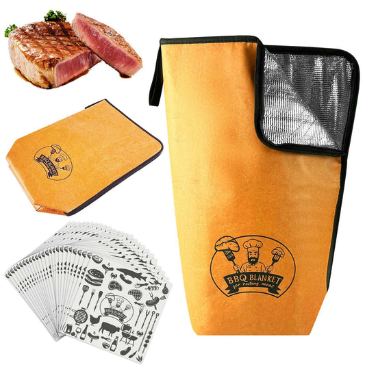 Stocking Stuffers BBQ Blanket for Resting Meat, 21" Insulated Brisket Bag Keeps Meat Warm | Gifts for Men & Birthday Gift for Dad | Leak-Proof Easy-Clean Smoker Bag (Kraft Brown)