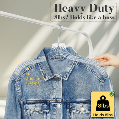 HOUSE DAY Clear Plastic Hangers 12 Pack, Durable Crystal Hangers for Clothes, Light Weight Plastic Dress Hanger for Women, Versatile 16.7‘’ Hanger for Closet and Retail Use, with 360° Swivel Hook