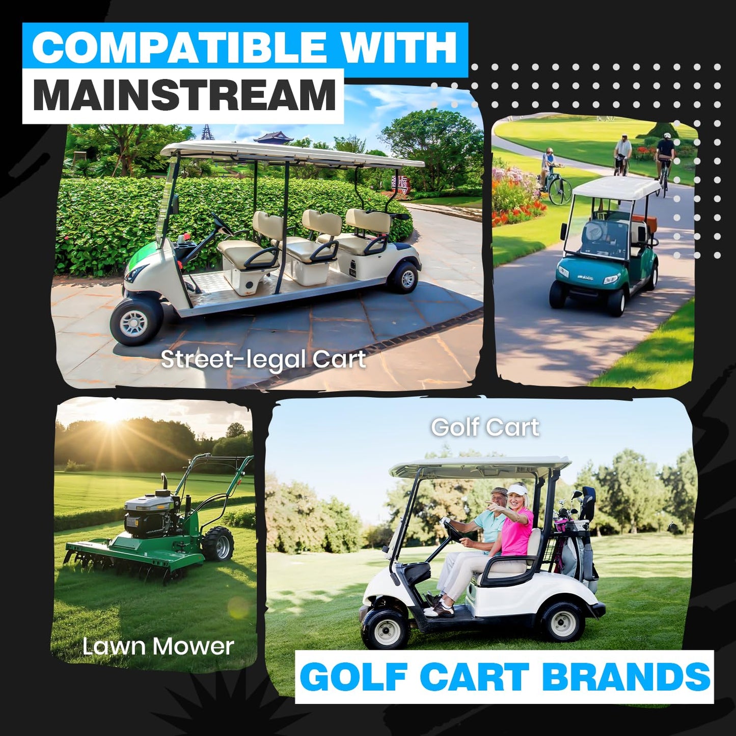 VATRER POWER 48V 105Ah Lithium Golf Cart Battery, Built-in Smart 200A BMS, with Touch Monitor & Mobile APP, 4000+ Cycles Rechargeable LiFePO4 Battery, Max 10.24kW Power Output, Perfect for Golf Carts