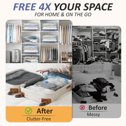 Cozy Essential Travel Vacuum Storage Bags with Rechargeable Cordless USB Pump, Space Saver Bags for Luggage, Suitcase, Carry-On, for Clothes, Blankets, Bedding & Seasonal Storage,15 Combo