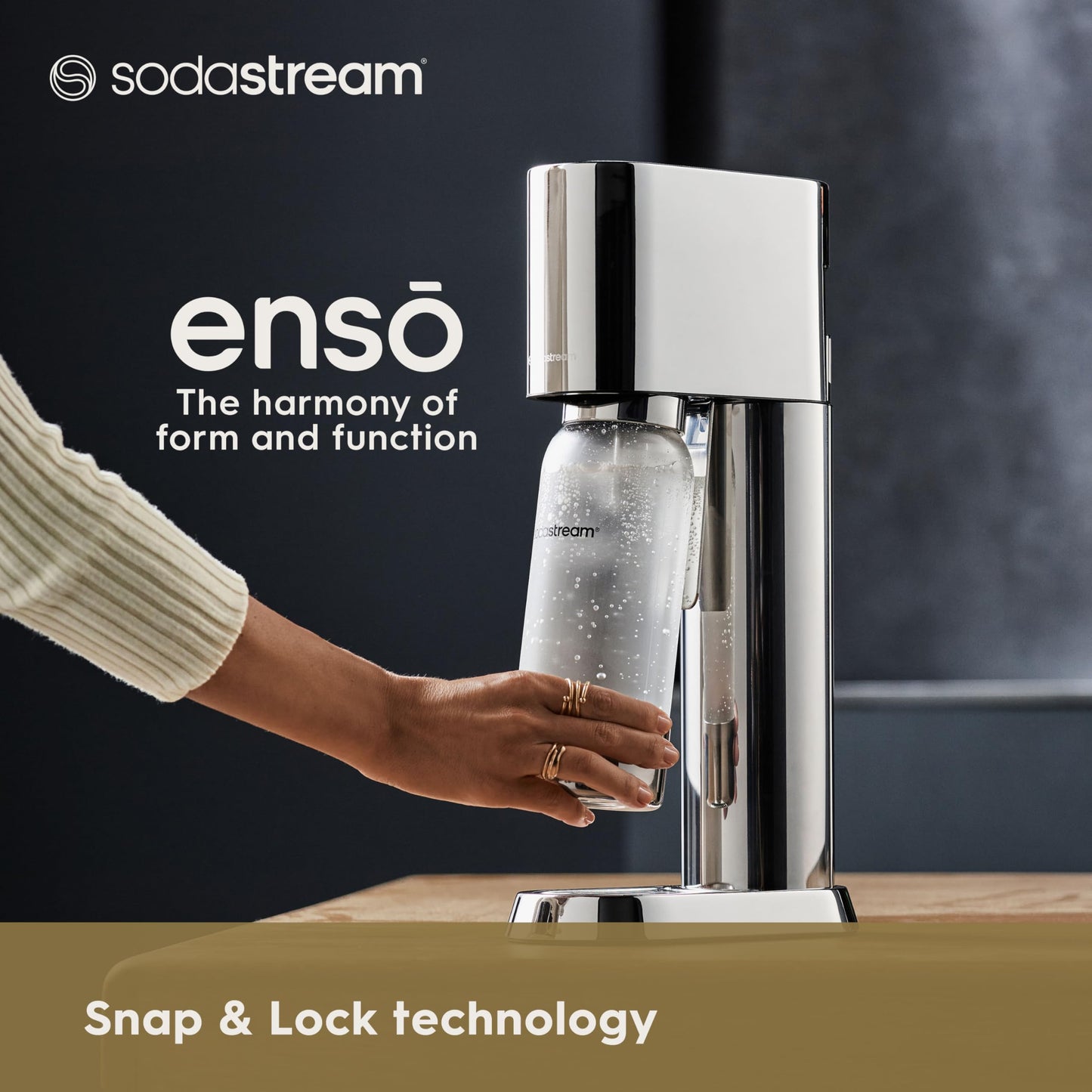 SodaStream Enso Sparkling Water Maker Bundle, 60L CO2 Canister, BPA Free Carbonating Bottle