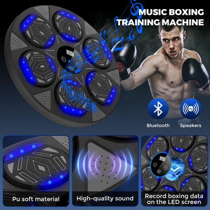 LOLBOX Music Boxing Machine, Boxing Wall Mount Machine for Kids Adult, Bluetooth Smart Boxing Traineing Machine with Boxing Gloves, Boxing Workout Equipment Target for Home, Office, Gym (Upgrade)