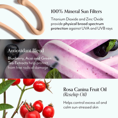Bliss Block Star SPF 30 Daily Tinted Sunscreen with Zinc Oxide, Sunscreen & Makeup Primer- All Skin Tones - 100% Mineral Broad Spectrum Sunscreen with Titanium Dioxide & Antioxidant Blend,- 1.4 fl oz.