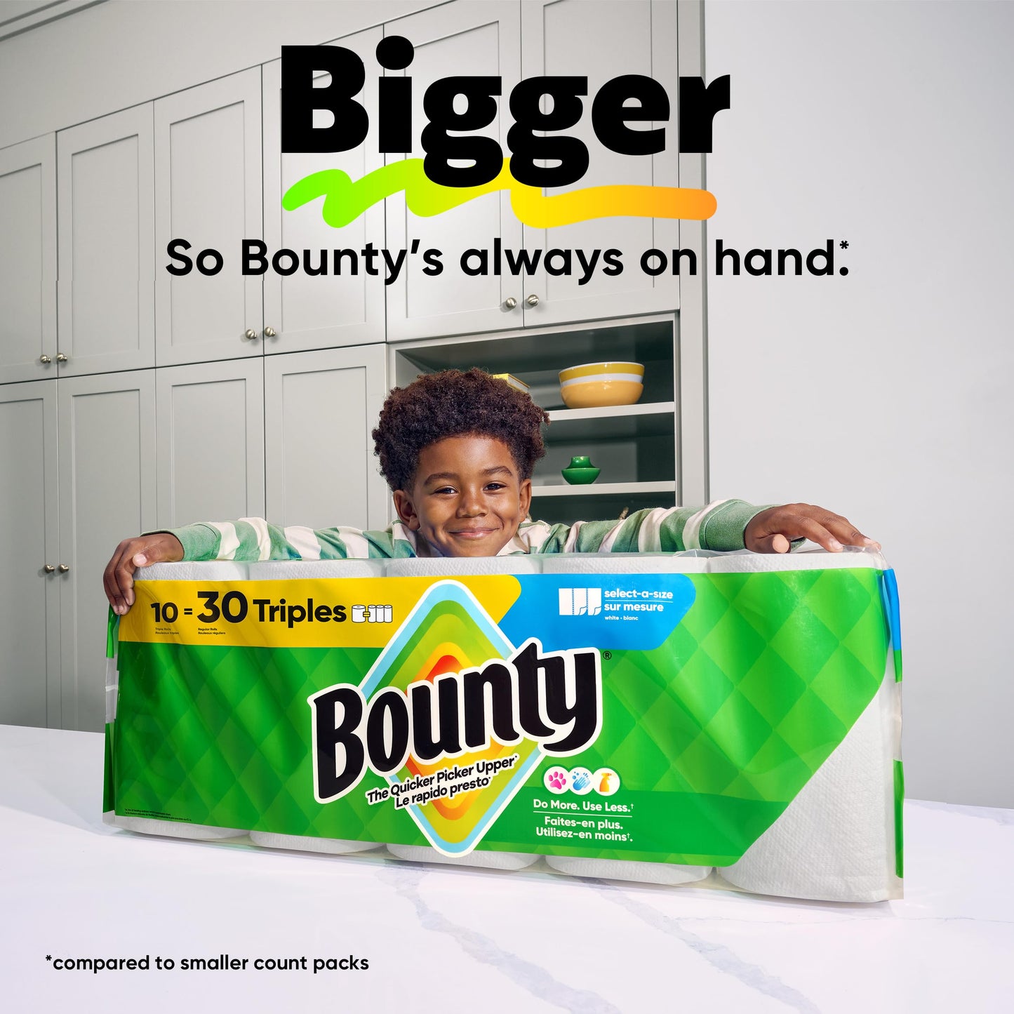 Bounty Select-A-Size Paper Towels, Prints, 2 Triple Rolls = 6 Regular Rolls