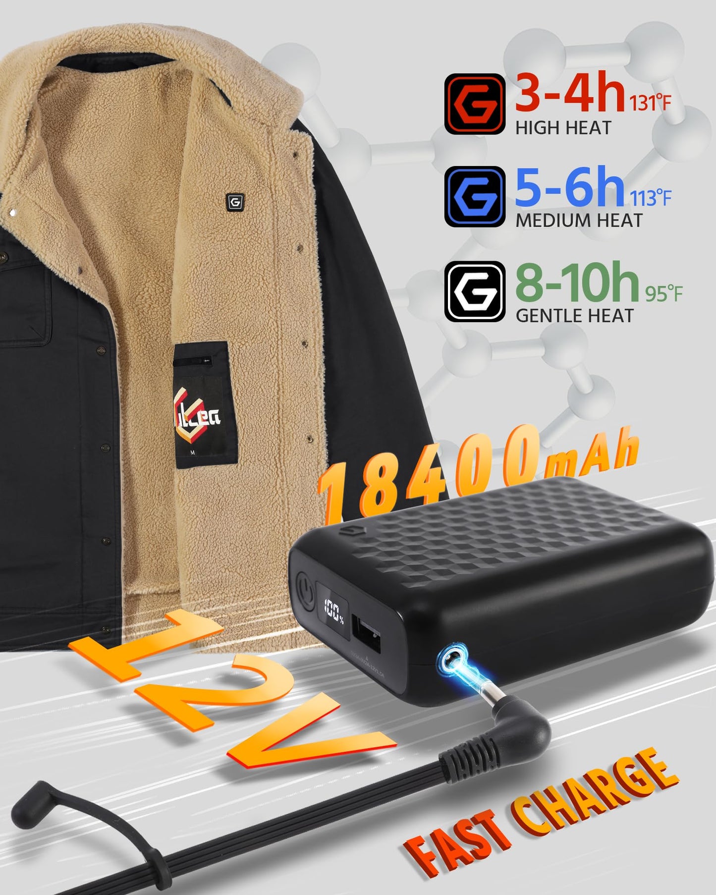 Men Heated Jacket Battery Pack Included Casual Fleece Lined Christmas Luxury Gift Ideas Hiking Camping Travel Rider Outdoor Army Outdoorsy Traveler Truck Driver Tactical Outdoorsman Fishermen Rv