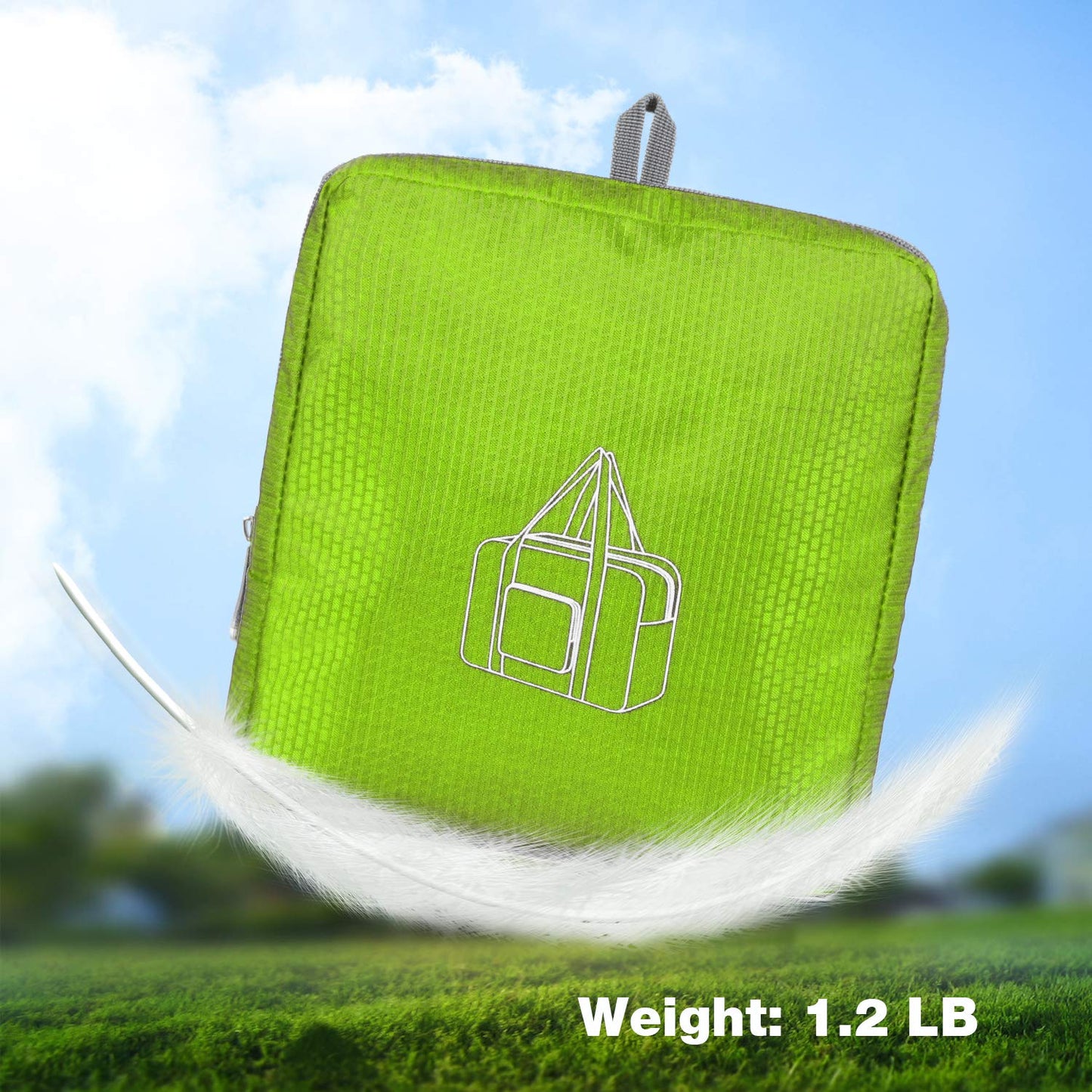 24" Foldable Duffle Bag 60L for Travel Gym Sports Lightweight Luggage Duffel By WANDF (24 inches (60 Liter), Green 24")