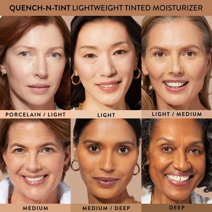 LAURA GELLER NEW YORK Quench-n-Tint Tinted Moisturizer - Sheer to Light Buildable Coverage - Natural Glow Finish - Lightweight Formula with Hyaluronic Acid, 02 Light