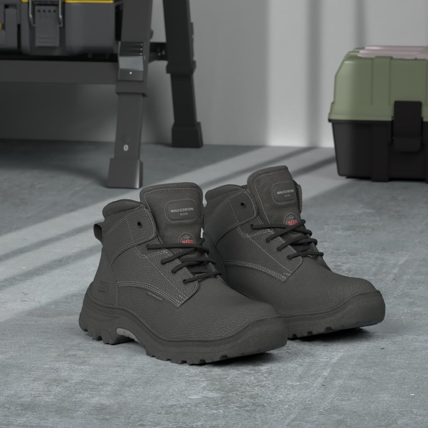 Skechers Men's Burgin-Tarlac Industrial Boot, Black, 10