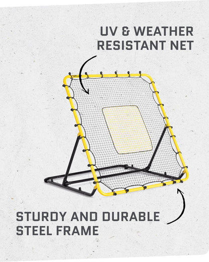 SKLZ Fielding Trainer - Baseball & Softball Pitch-Back Rebound Net - Ground, Line Drive & Fly Ball Return Settings - 4 x 4.5-Foot Steel Frame, UV & Weather Resistant Bungee Net, Easy-Fold Design