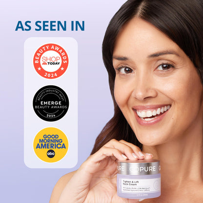 goPure Tighten & Lift Neck & Chest Moisturizer Cream for Visibly Firming, Tightening and Lifting Wrinkles & Crepey Skin, 1.7oz