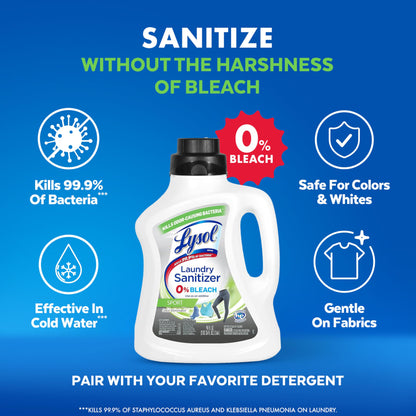 Lysol Sport Laundry Sanitizer Additive, Sanitizing Liquid for Gym Clothes and Activewear, Eliminates Odor Causing Bacteria, 90oz