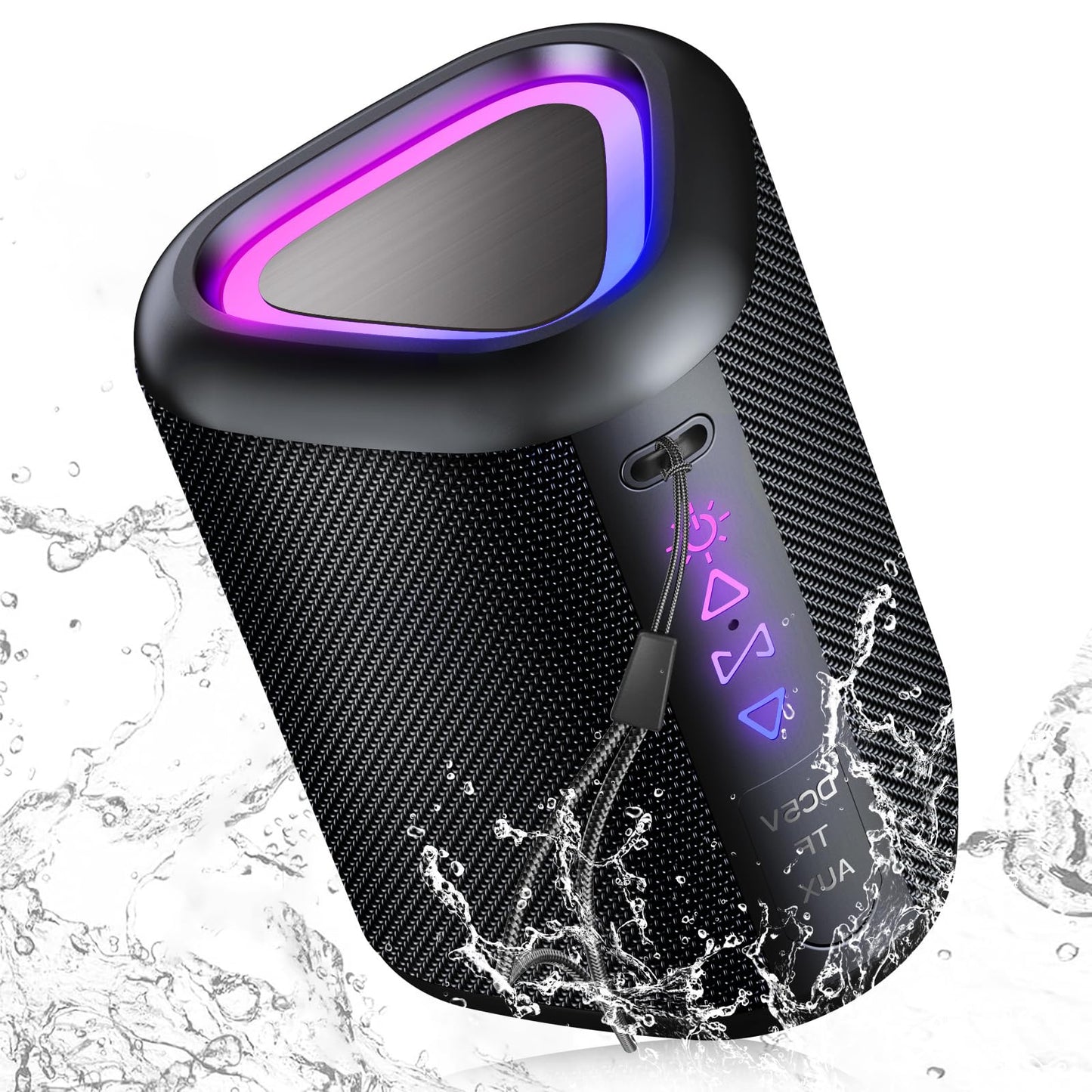 aowoka Bluetooth Speaker, 2025 Portable Wireless Speakers with Led Light, Bluetooth 5.4, 24H Playtime, Enhanced Bass, IPX7 Waterproof, Outdoor Speaker for Travel, Sport, Party, Biking.