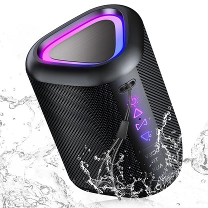 aowoka Bluetooth Speaker, 2025 Portable Wireless Speakers with Led Light, Bluetooth 5.4, 24H Playtime, Enhanced Bass, IPX7 Waterproof, Outdoor Speaker for Travel, Sport, Party, Biking.