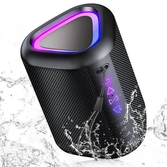 aowoka Bluetooth Speaker, 2025 Portable Wireless Speakers with Led Light, Bluetooth 5.4, 24H Playtime, Enhanced Bass, IPX7 Waterproof, Outdoor Speaker for Travel, Sport, Party, Biking.