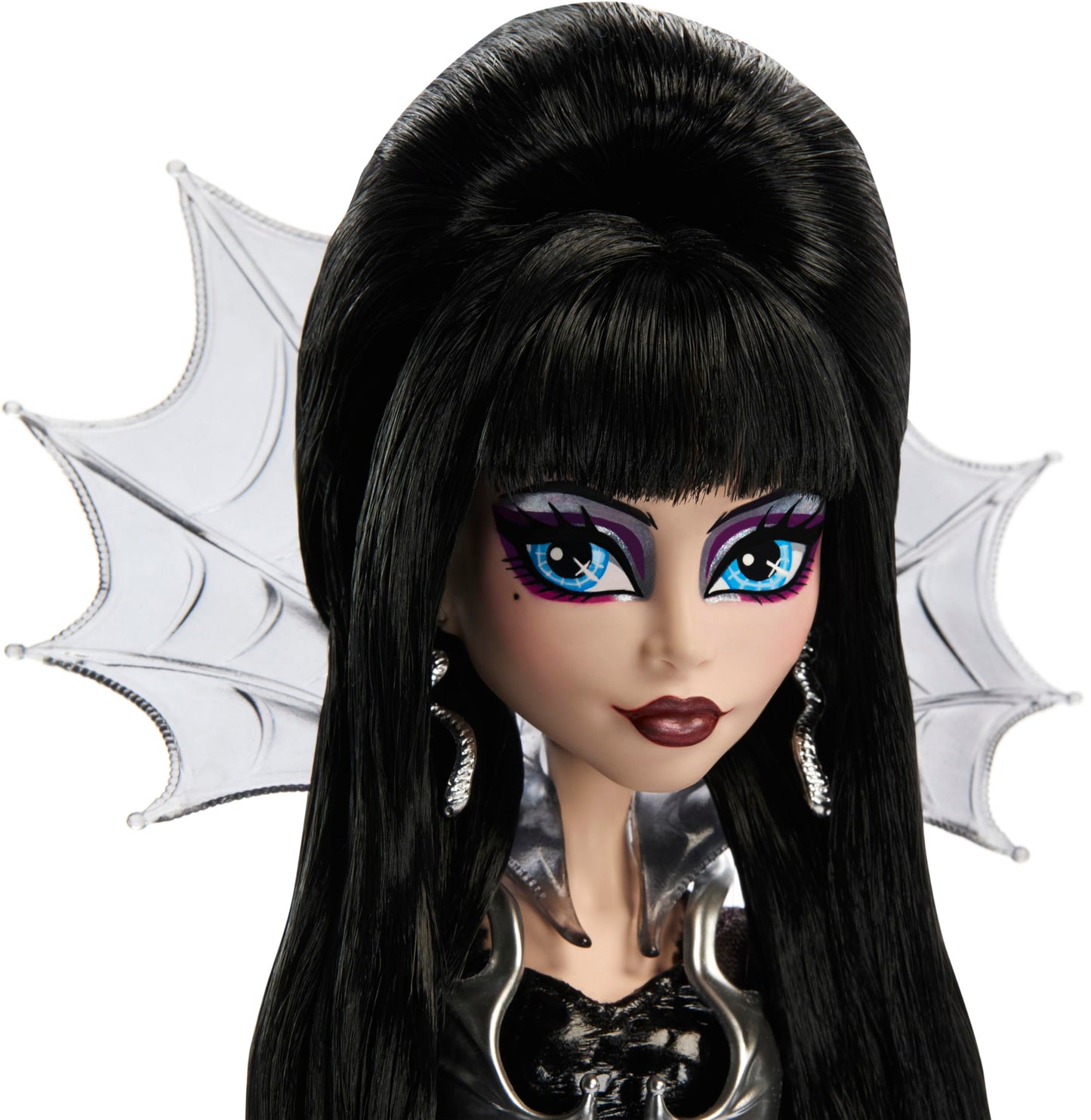 Monster High Doll, Elvira, Mistress of The Dark Collectible in Black Faux Leather Dress with Silvery Batwing Cape and Premium Accessories (Amazon Exclusive)
