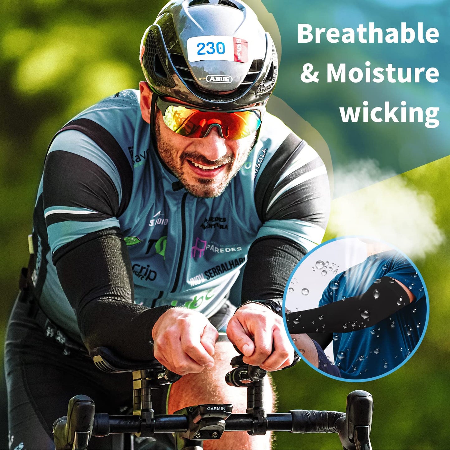 YESLIFE 2 Pairs UV Sun Protection Arm Sleeves for Men & Women - Tattoo Cover Up - UPF 50 Cooling Sports Sleeve for Basketball Golf Hiking (White & Black)