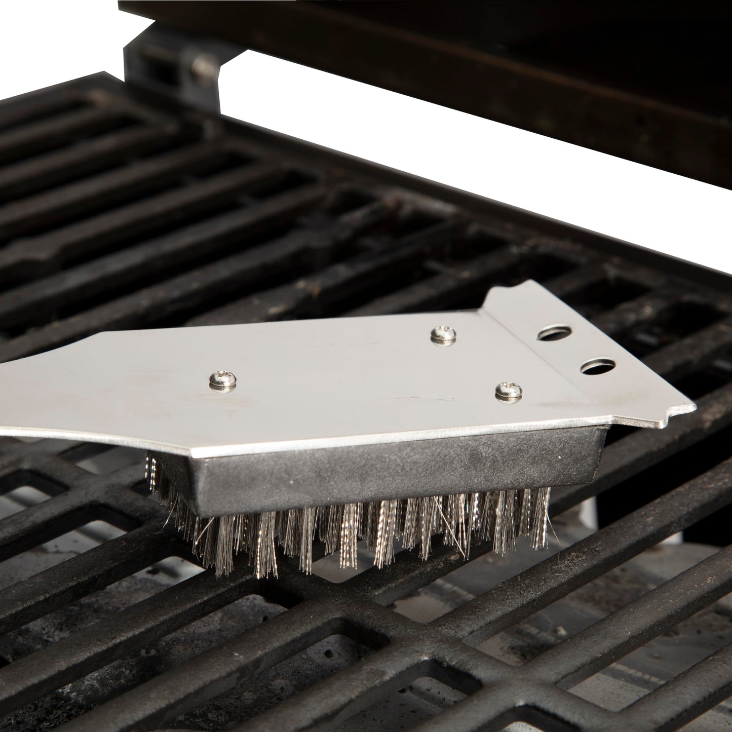 Cuisinart Stainless Steel 16.5" Long Handle Grill Cleaner Brush and Scraper for BBQ, Griddle, Grills, Cookout Tool, Grill Brush for Outdoor Grills BBQ Accessories