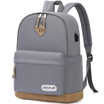 abshoo Basic School Backpack For College Middle High School Water Resistant Bookbag Travel Daypack(Gray)