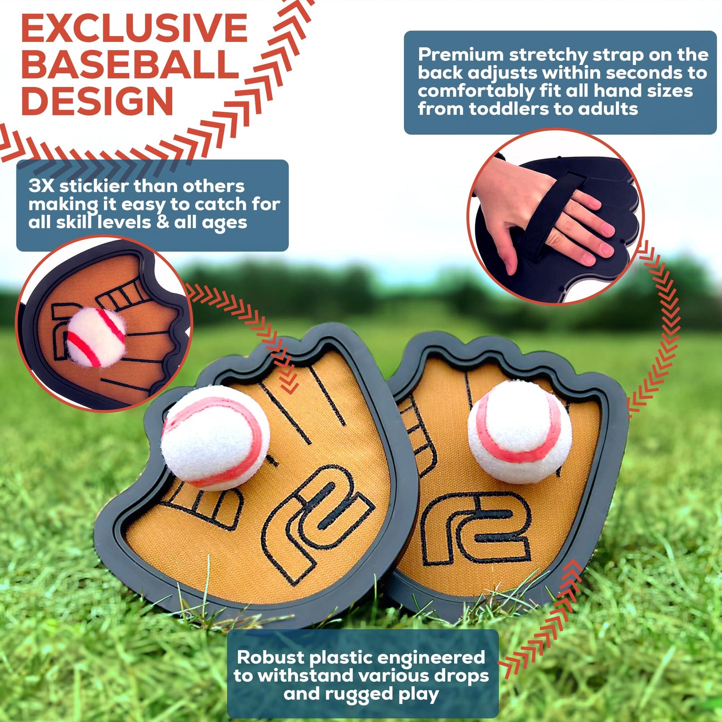 Toss and Catch Ball Set: Fun Ball and Catch Game - Baseball Gifts for Boys & Girls - Easter Gifts for Kids & Toddler Toys for 9 8 7 6 5 4 3 + Year Old Boys Birthday Gift & Easter Basket Stuffers Idea