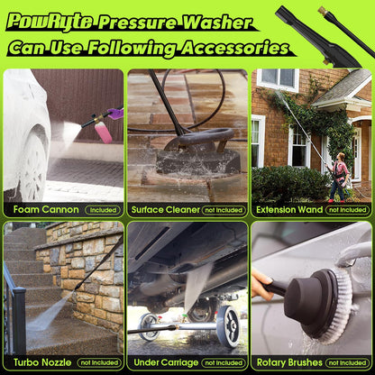 PowRyte Electric Pressure Washer, Foam Cannon, 4 Different Pressure Tips, Power Washer, 3800 PSI 2.4 GPM